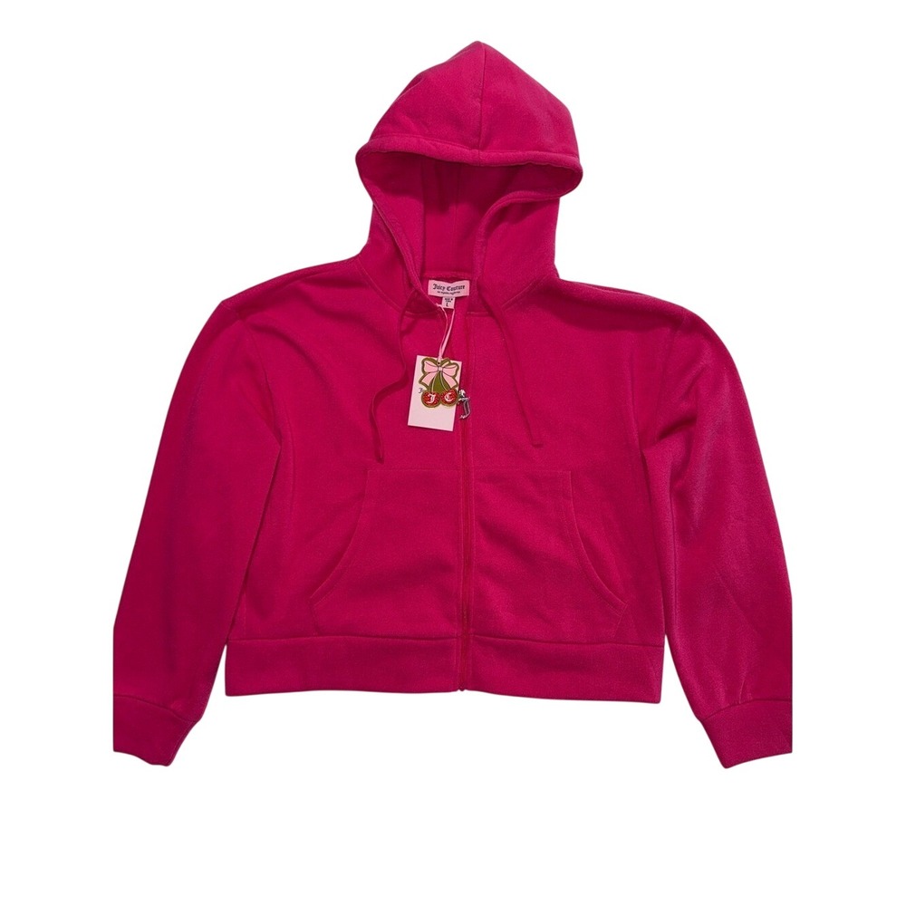 Juicy Couture Vixen Pink Velour Zip Hoodie NWT Size Large Y2K‎